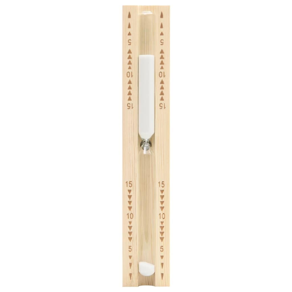 vidaXL Higrotermógrafo y Reloj de Arena para Sauna 2 en 1 SPA Hogares Baño Accesorio Temporizador Termómetro Sala de Vapor Madera Pino
