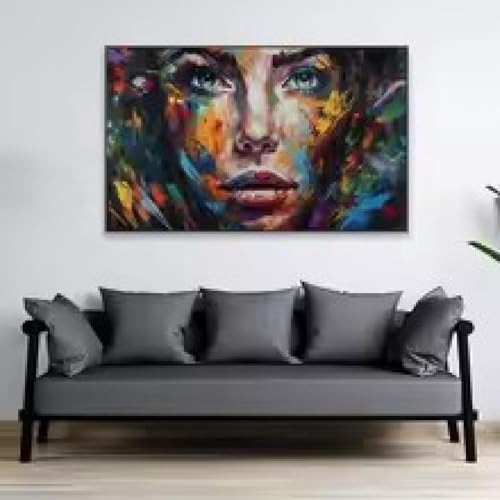 Art poster modern large painting femme abstraite décoration murale salon toile 70x140