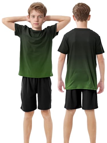 Cooraby 3 Pieces Teen Boys Pajs Short Sleeves Top, Shorts & Pants Soft Loose Fit Outfits with Drawstring Pockets for Summer4