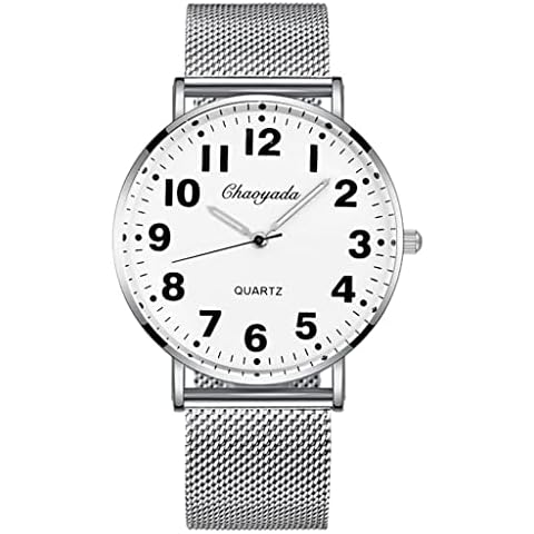 Nextstart Women Mesh Watch Unique Stainless Steel Simple Number Watches Casual Quartz Wristwatches Cover