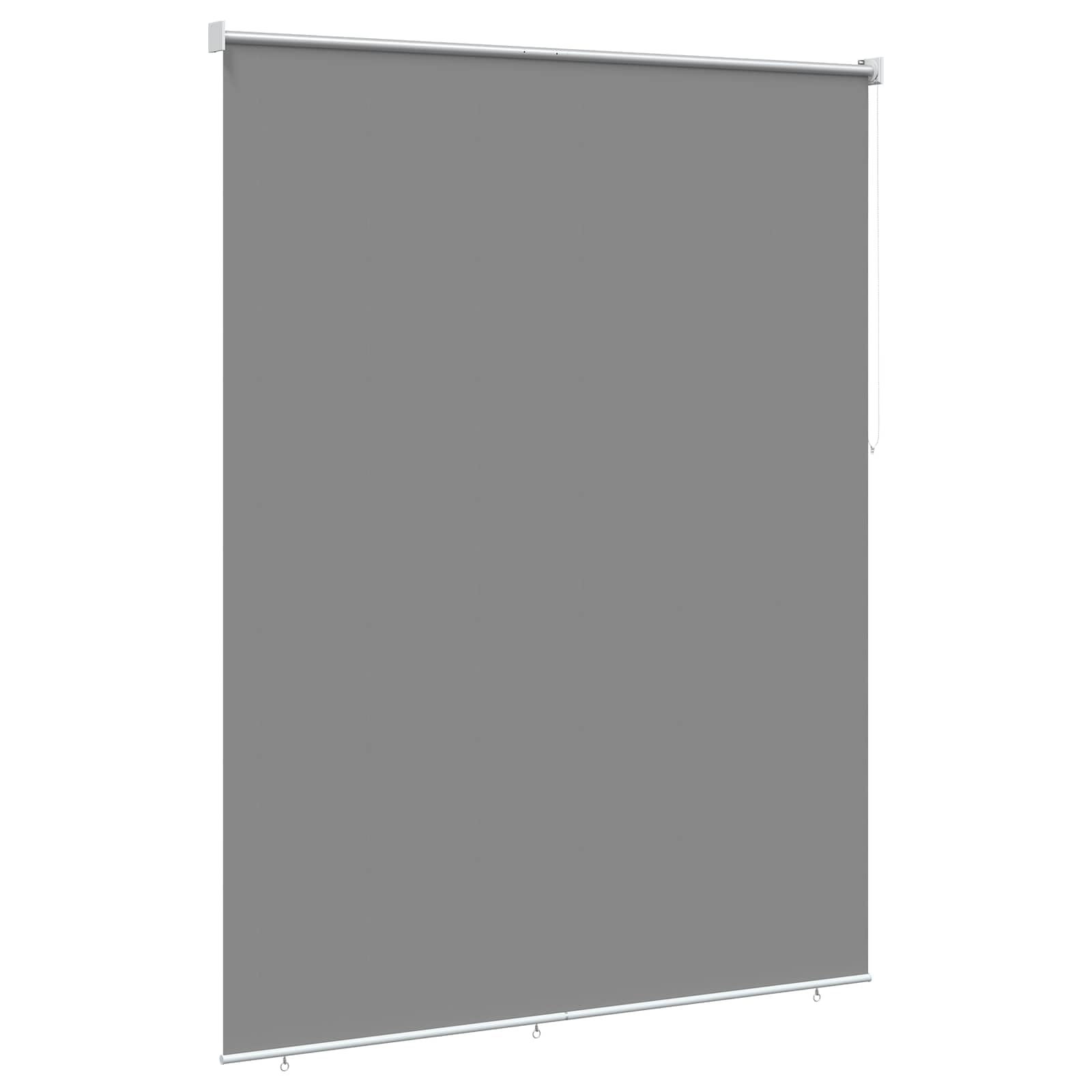 Tenda avvolgibile esterna grigio chiaro per finestra | Poliestere resistente, controllo termico, montaggio a parete o soffitto, protezione della privacy