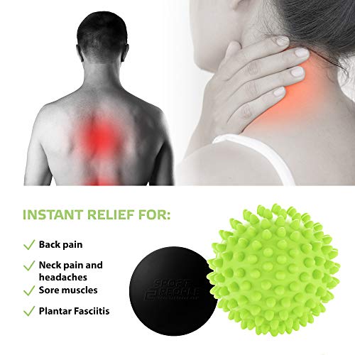 image for sport2people 2 Pack Massage Ball Set - Lacrosse and Spiky Balls for Yo