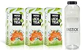 INSTICK Ice Tea | Zuckerfreies Instant-Getränk - Eistee Pfirsich - 3x12-er Packung für 36 x 1,5L | + Tritan Trinkflasche 1 L | Getränkepulver - vegan, kalorienarm, mit Vitamin C, aromatisiert