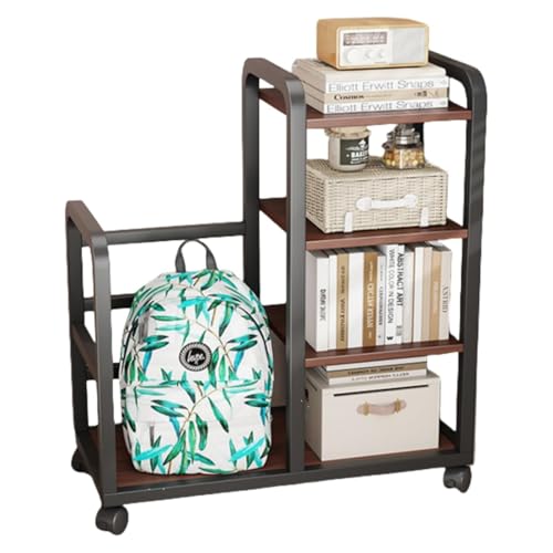ランドセルラック 子供用 書類棚 収納棚 ファイルワゴン キャスター付き 収納ボックス 大容量 組立簡単 省スペース 荷物置き リビング学習 書類 教科書 絵本 漫画 雑誌 学生収納ラック オフィス 学校用 (C,4段)