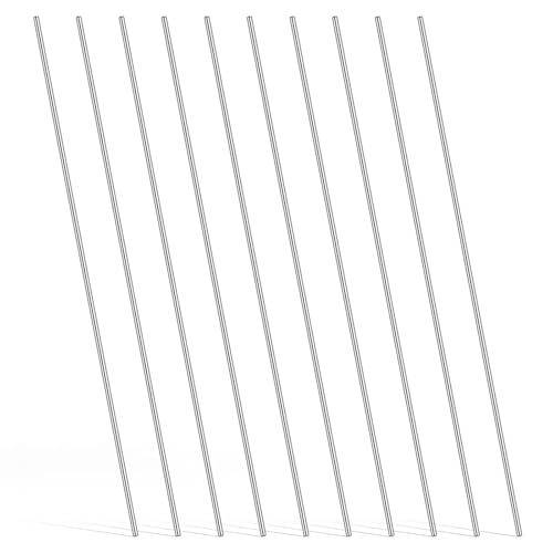 10 Stück 200 mm x 2 mm Edelstahl 304 Metallstange Rundstäbe Metallstäbe Rundstahl für DIY Handwerk Modellprojekt