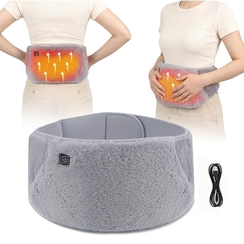 Bettinay Period Heat Pad Electric Washable Menstrual Heating Pad with Hand Pockets 3 Level Temperature Control Heated Belt Pads for Waist Hand