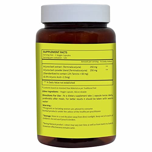 Herbal Hills Organic Neem Capsules & Arjuna Capsules | Pack Of 2 (120 Count Each) | Best For Healthy Life #TOP7