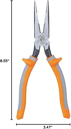 Miniatura 11 de Klein Tools 2038RINS Alicates fabricados en EE. UU., Alicates de corte lateral de punta larga con aislamiento para electricista, clasificación de