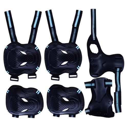BRIGHTFUFU Skateboard Roller Sports Safety 6pc Boys and Girls Elbow Knee Hand Protectors Set Comfortable Easy to Wear