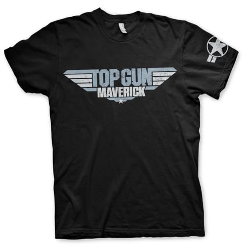Top Gun Maverick t-shirt noir distressed logo taille M, idée cadeau cinéphile