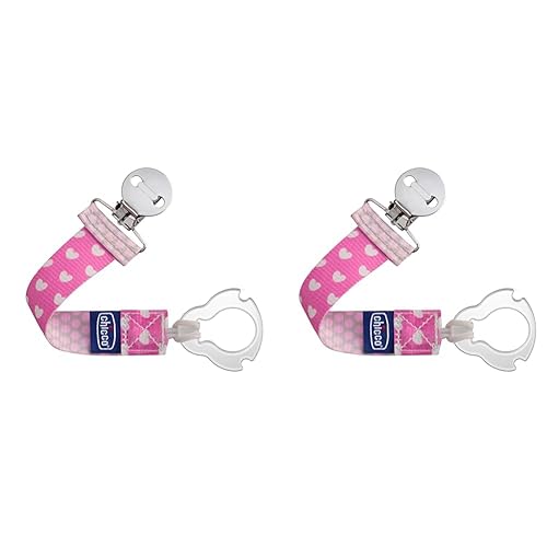 Miniatura 1 de Chicco Clip para chupete dos en uno con lazo y accesorios de anillo, lazo para mordedores y juguetes pequeños, anillo incluido para chupetes estilo