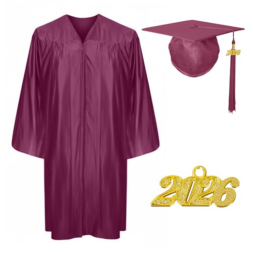Image of Shiny Preschool Kindergarten Graduation Cap Gown Set for Kids With 2026 2025 Tassel Charm