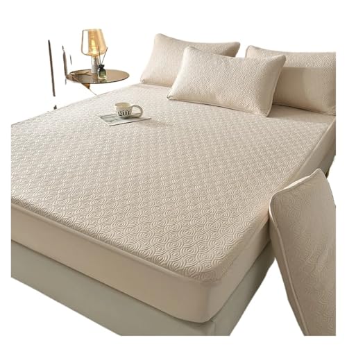 Housse de matelas imperméable et antidérapante en coton absorbant couleur café - 2
