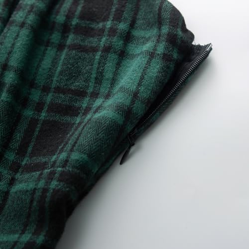 Belle Poque Womens 1950S Brown Green Black Gingham Sleeveless Spaghetti Strap Dress Autumn A-Line Cocktail Dress Medium thumb #2