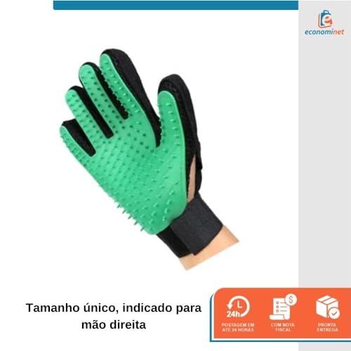 Luva Pet Escova E Tira Pelos Magnética Verde