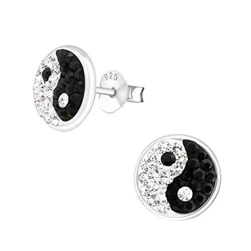 Laimons Bijou pour femme boucles d'oreilles pour femme élément plat/rond yin yang zircone argent...