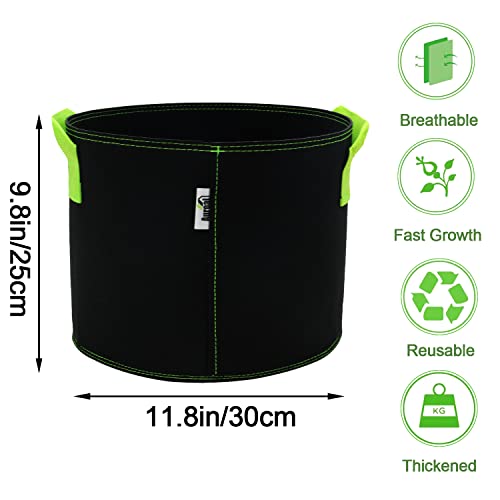 Auroal 5-Pack 5 Gallon Plant Grow Bags, Round Plant Grow Bags, Heavy Duty Thickened Nonwoven Fabric Pots With Handles(Black) #TOP1