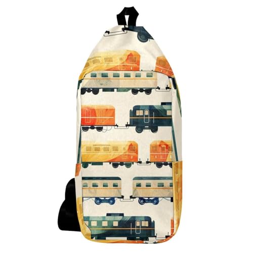 Sac à dos à bandoulière train multicolore pour voyage et randonnée