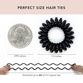 Kitsch Spiral Hair Ties for Women - Creaseless and Dent-free Coil Hair Ties | No Damage, Phone Cord Coils | Made of Flexible and Durable Plastic | Ideal Gifts for Women - 4pcs (Clear/Transparent)