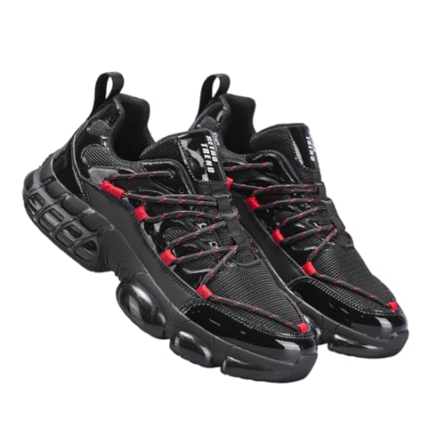 Image of Men's Running Shoes Tennis Sneakers Slip On Walking Shoe for Men Lightweight Gym Athletic Workout Trainers Fitness Breathable Casual Red US 8