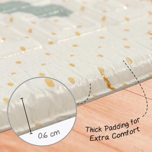 Image of FIRSTCRY INTELLISKILLS Premium Extra Large Reversible Play Mat for Babies, Learning & Crawling Foldable Baby Mat for Floor, 6.5x4.5 ft, 0.6cm Thick, (Animal Joyride), Multicolor, 1 Count