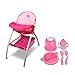 Anivia Baby Doll High Chair, Toy High Chair for Baby Doll, Baby Toy Highchair Doll Chair, Baby Doll Accessories, Baby Doll FurnitureBring a Feeding Trayï¼ˆPinkï¼‰â€¦