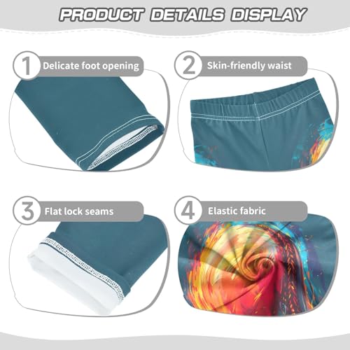 Toddler Girls Leggings Printed Yoga Pants Leggings Flaming Cricket Ball for Kids3