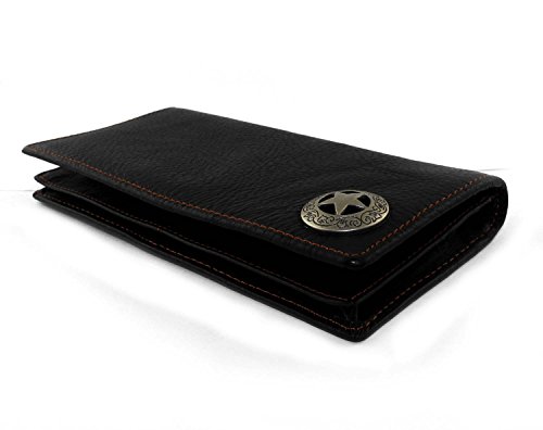 Biker Rock Star Concho Mens Card Money Leahter Wallet W/ Chain - Image 6