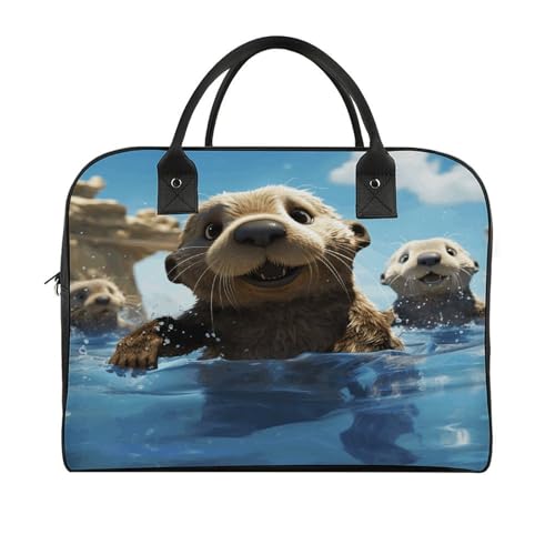 Maletín con estampado de nutria para laptop ligero miniatura 3