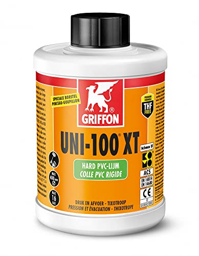 Colle PVC pression/evac. uni 100 XT - Griffon - Pot 1L avec pinceau
