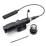 LThyzszb Tactical Picatinny Flashlight M300A Mini Scout Light LED Whitelight with Strobe Weapon Light with Remote Pressure Switch Tactical Flashlight 400 Lumens, Black