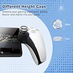 DLseego Thumb Grips Caps for PlayStation Portal Remote Player, Full Protection Anti-Slip & Anti-Scratch Anti-Fingerprint Protective Cartoon Button Cap Cover 2 Thumb Stick Caps - White