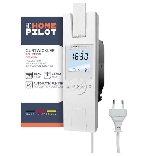 HOMEPILOT - Gurtwickler RolloTron premium | Elektrischer Gurtwickler mit Display zur bequemen Rolladensteuerung. Smart Home Rolladen Zubehör - auch zum nachrüsten geeignet! Zugleistung: 45 kg
