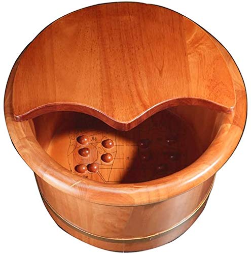 Tina de madera para baño de pies con tapa y diseño sólido