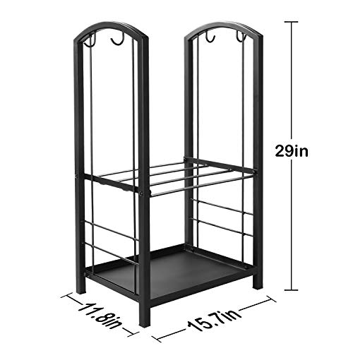 image for Hykolity Fireplace Log Rack with 4 Tools, Indoor Outdoor Fireside Wrou