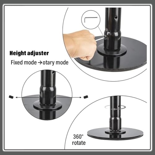 Generico Palo da Ballo con Montaggio Permanente a soffitto, palo da spogliarello Professionale per Fitness e Locali notturni, palo da spogliarello Nero per casa, Club, Camera da Letto, Appartamento,