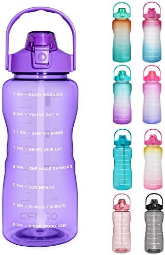 Opard 2 Litre Water Bottle with Time Markings to Drink Half Gallon Motivational Water Bottle with Straw and Handle Large BPA Free Water Jug for Sports Gym Fitness