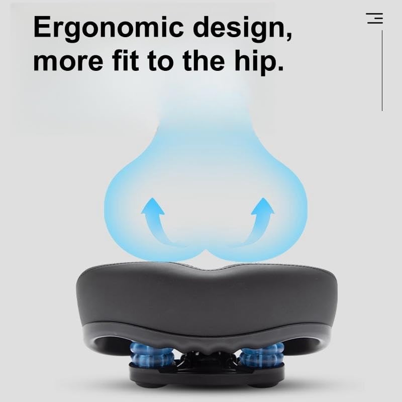 Oversized Bike Seat for Men & Women Comfort - Wide Soft Cushion Bicycle Comfortable Replacement - Large Padded