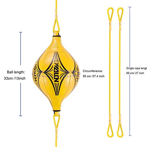 image for OPLIY Double End Ball, Boxing Speed Ball Leather Boxing Ball with Pump