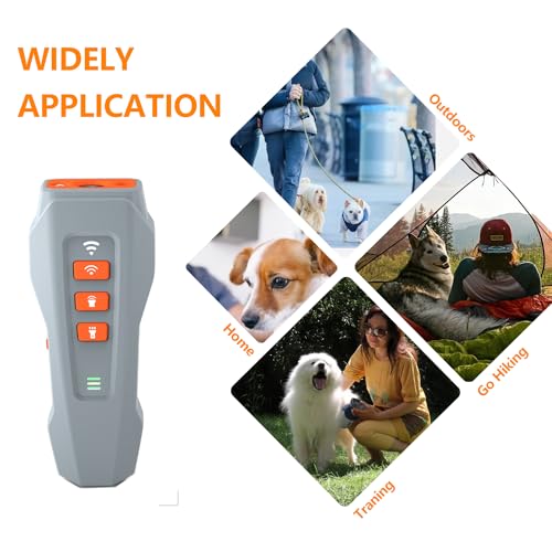 CILIENG Anti Bell Gerät für Hunde, Ultraschall Anti Bell Gerät Bellenstopper Hund mit 3 Frequenzstufen, Wiederaufladbar Anti-Hundebellgerät Sicher für Kleine Mittel Große Hunde(Grau)