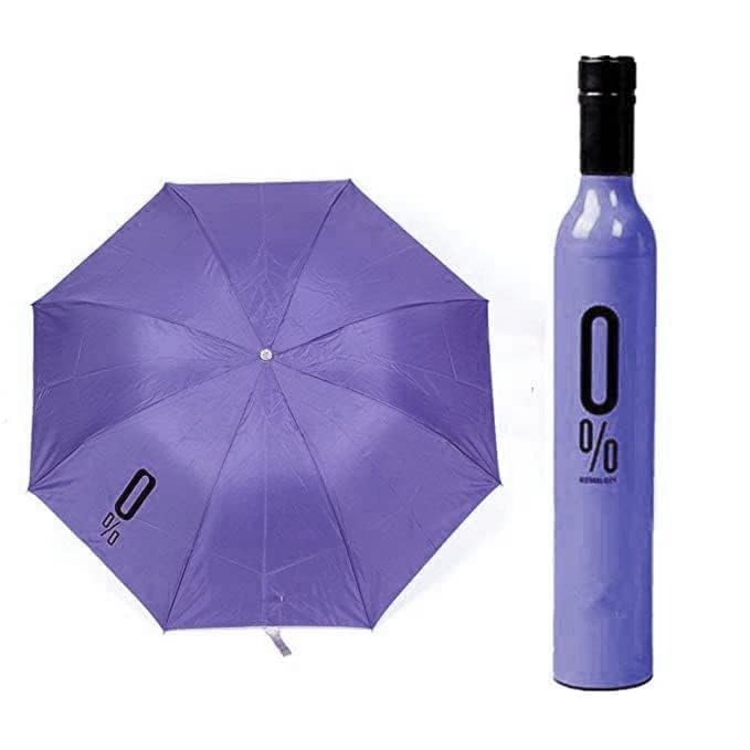 GRACE INDIAPurple Bottle Shape Umbrella with Bottle Cover Umbrella for UV Protection & Rain Outdoor Car Umbrella for Women & Men (purple) (pack of 1)