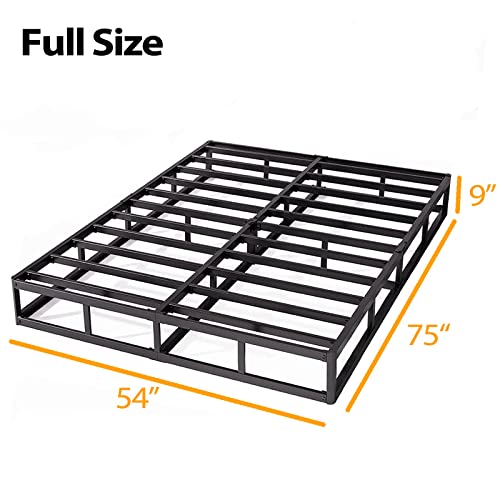 Ziyoo Full Box Spring And Cover 9 Inch High Profile Easy Assembly,Mattress Foundation/Heavy Duty Metal Steel Structure/Quiet Noise-Free Accessory #TOP1