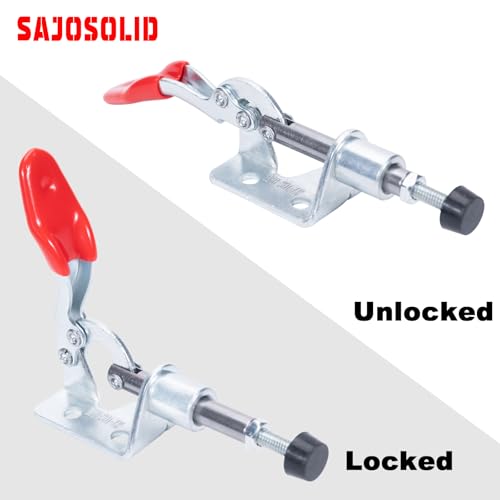 Image of 2-Pack 301A Push Pull Toggle Clamp, 99 lb Holding Capacity | Galvanized Steel, Pull Quick Release Clamp, Heavy-Duty for Woodworking, Machining and Equipment Assembly