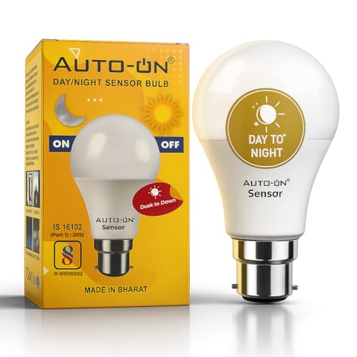 Image of Auto-ON Day /Night Sensor LED Bulb (9W) (Always ON During Night, Auto-Off During Day) (One Year Warranty) (White Pack Of 1, B22)