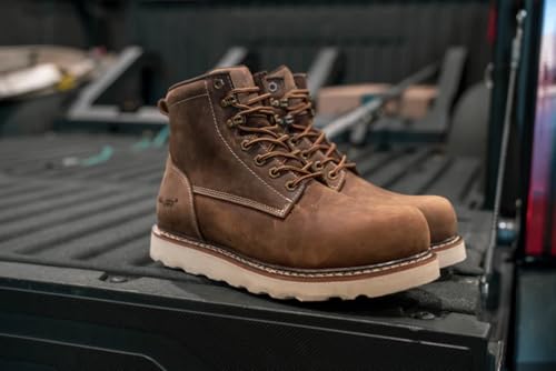 Ad Tec Men’s Meadow 6” Composite Safety Toe Work Boot - 9180, ASTM F2413-18 M/I/C and F2892-18 (EH) Certified, Full-Grain Leather 6