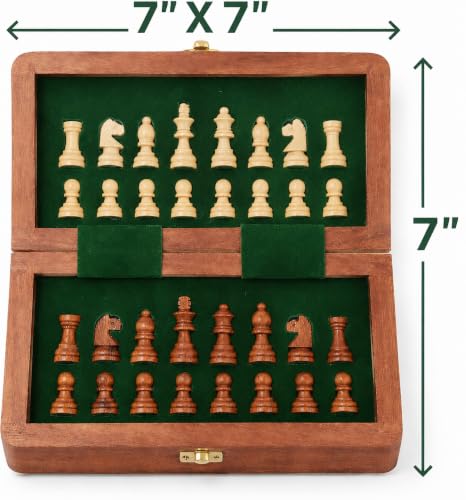 Set de Ajedrez Magnético de Madera Plegable de 7" miniatura 2
