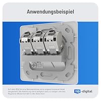 HB-DIGITAL 1 Stück 2-Port Unterputz-Netzwerkdose CAT 7 mit Keystone - Weiß – Ansicht 6