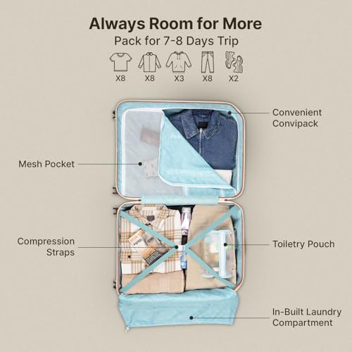 Image of uppercase Vector (Large) 75cm, Check-in Sustainable Trolley Bag, Hardsided Anti-Scratch 8 Wheel Double Spinner Luggage, TSA Lock & Anti-Theft Zippers, Suitcase for Unisex, 2000 Days Warranty (Brown)