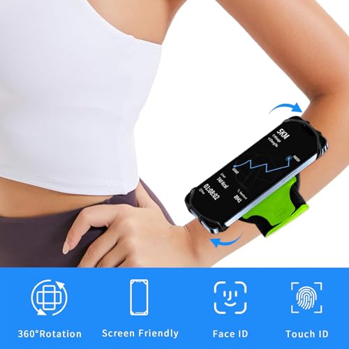 Support téléphone bras rotatif 360° vert pour smartphone 10-16,5 cm - 3