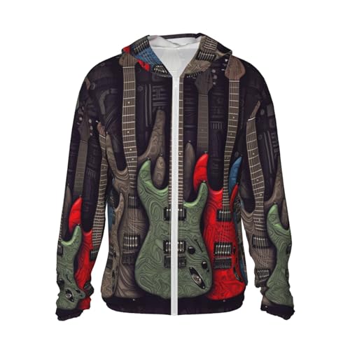 Veste à capuche UPF 50+ guitare anti-UV pour rando et protection solaire